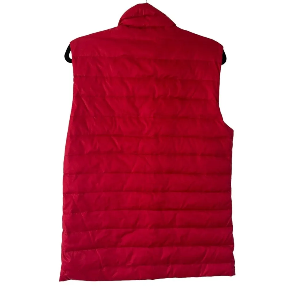 Jack Wills Red Down Filled Spell Logo Full Zip Quilted Puffer Vest Womens Small - Image 2