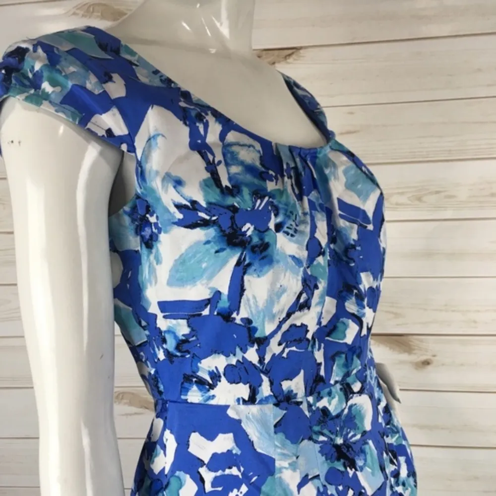 Adrianna Papell Floral Cap Sleeve Sheath Dress - Image 8