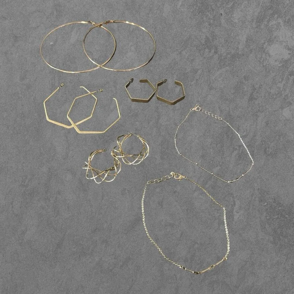 Bundle of Gold Toned Jewelry Earrings & Anklets Target Brands - Image 6