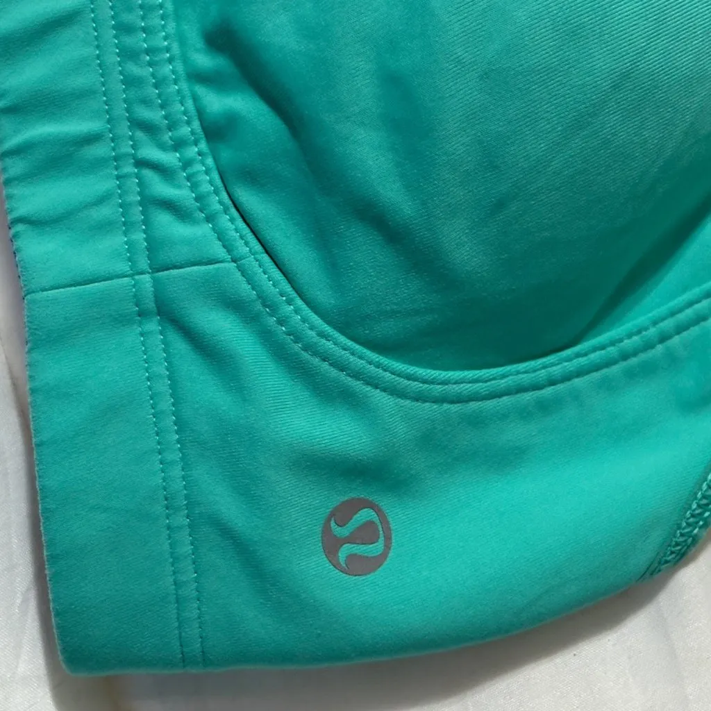 Lululemon Ta Ta Tamer II Sports Bra Bali Breeze Adjustable Straps Hook & Eye 34D - Image 3