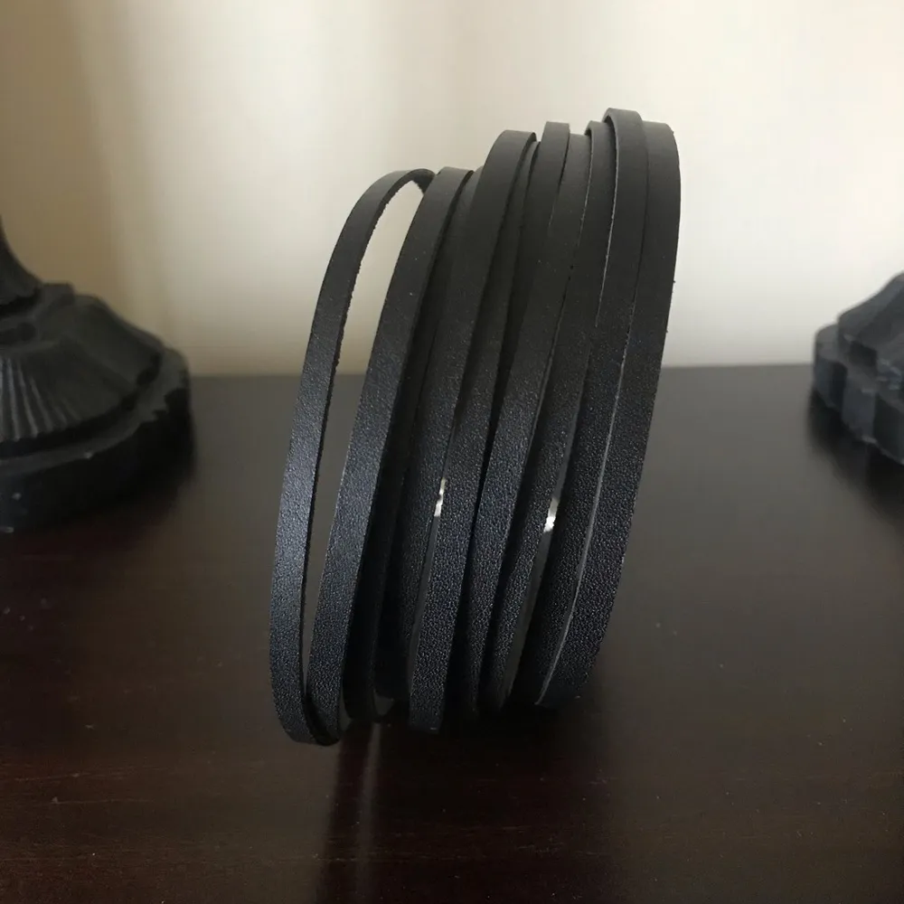 Genuine Leather Layered Rope Wrap Bracelet or Collar Necklace - Image 7