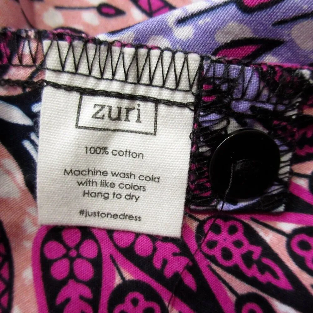 NWT ZURI Kenya Just One Dress in Lilac Cotton Button Down Shirtdress XS Long - Image 4