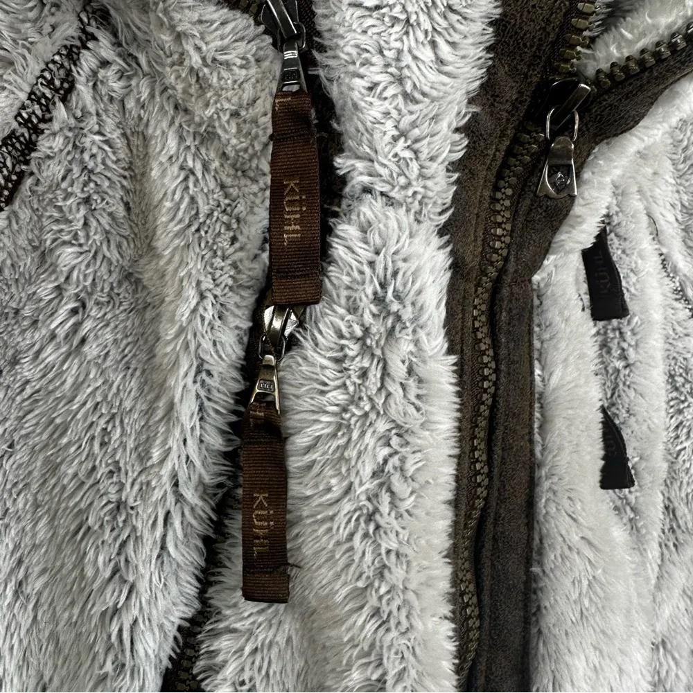 KUHL Fleece Flight Jacket in Stone Womens Medium Full Zip Outdoor Hooded Coat - Image 9