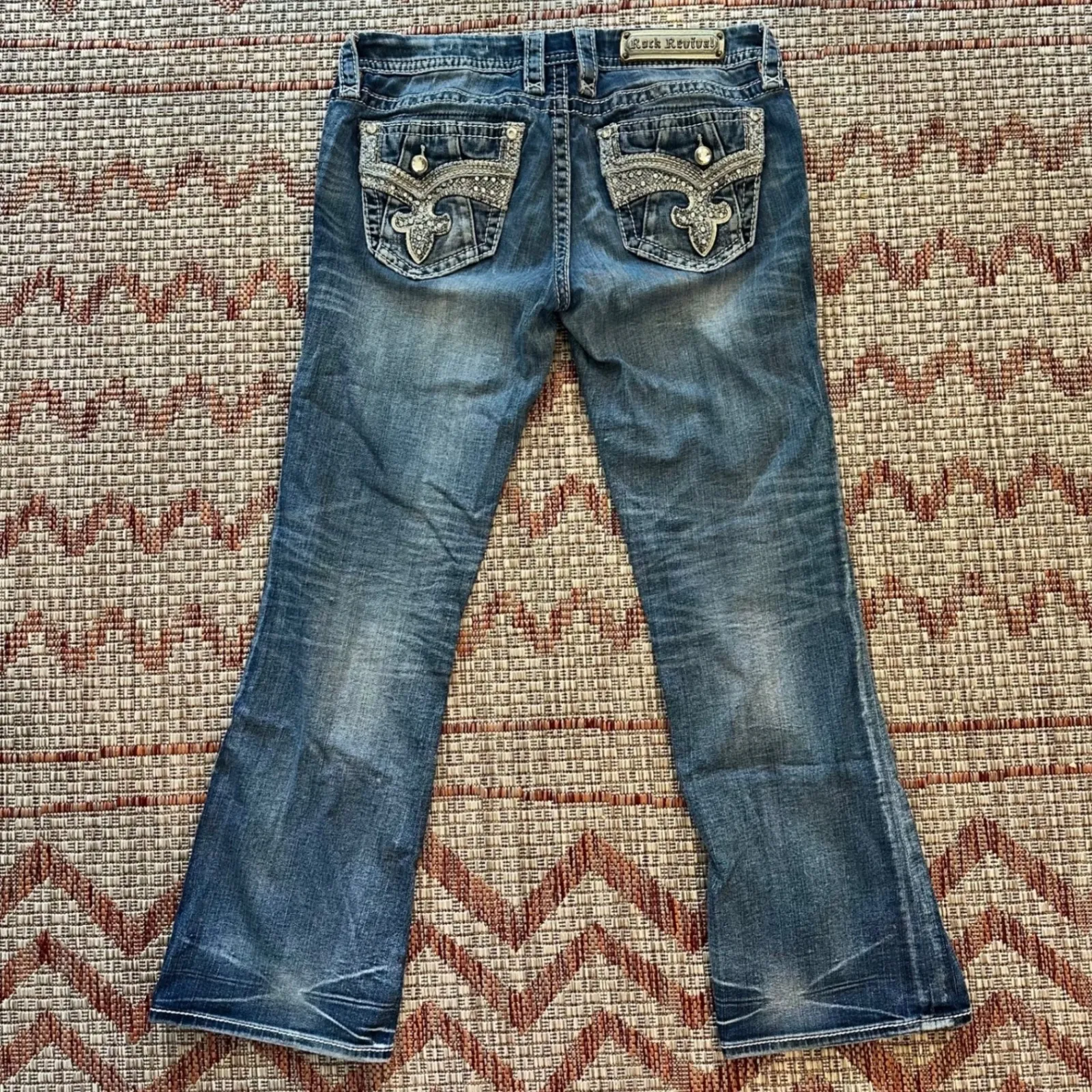 ROCK REVIVAL | Women's Y2K Yui Bootcut Embellished Denim Jeans, Size 29 - Image 2