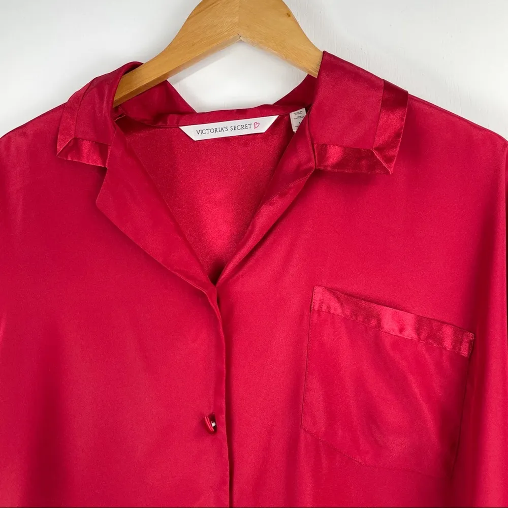 Victoria’s Secret Red Button Up Pajama Top - Image 3