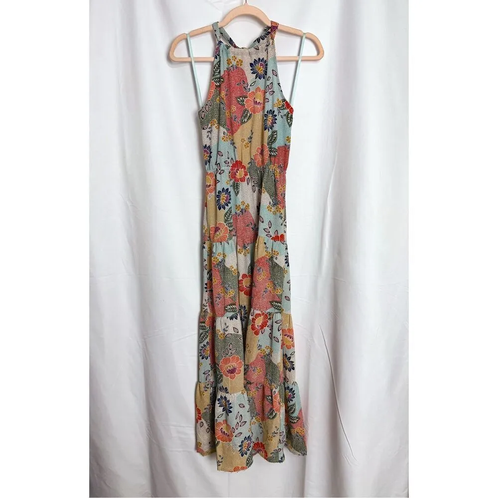 Francesca’s Monteau multicolor halter maxi dress Blue Size XS - Image 5