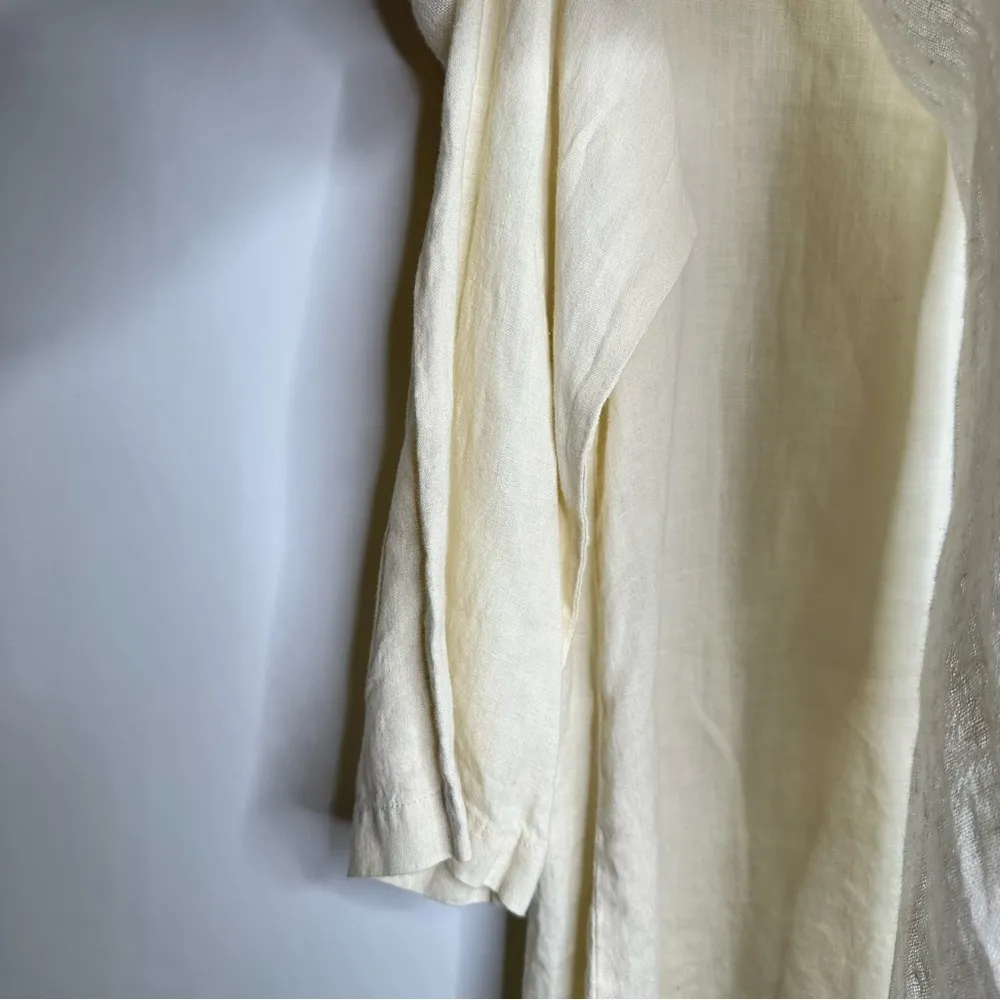 FLAX Linen Midi Skirt Set in Cream - Image 4