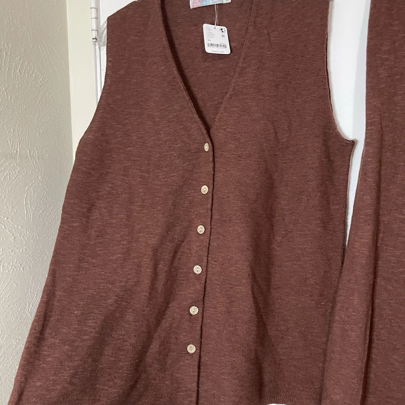 NEW! Free People Stockton Sweater Vest Set Russet brown Two Piece lounge size XS - Image 5