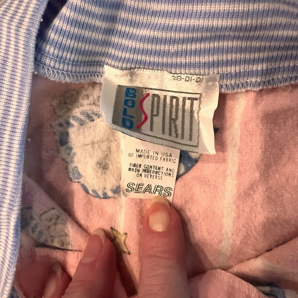 Vtg Barbiecore 80s Long Sleeve Pink Flannel Plaid Night Shirt L Made In USA Size L - Image 3