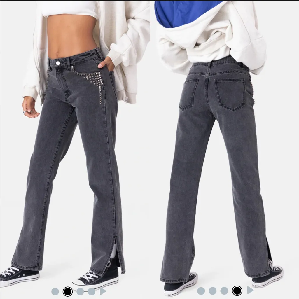 NEW Adika Studs Side Slit Jeans size S Small NWT - Image 10