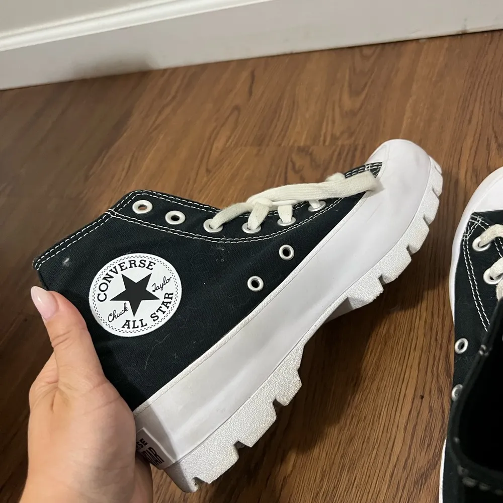 Converse All Star Chuck Taylor Black Lugged Canvas High Top Sneakers Size 7 $80 - Image 6