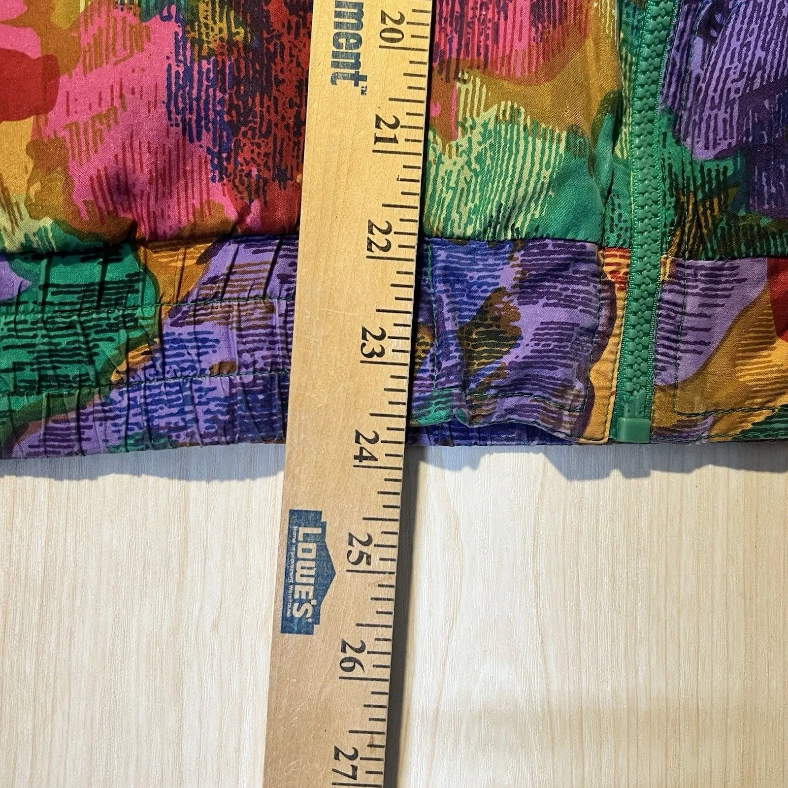 Malcom Flowers Silk Windbreaker Jacket Pant Set 80’s Colorful Floral Green Size M - Image 14