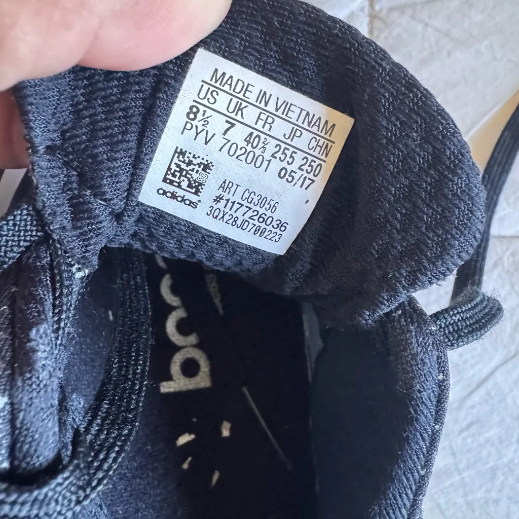 adidas Black and White Athletic Shoes - Image 6