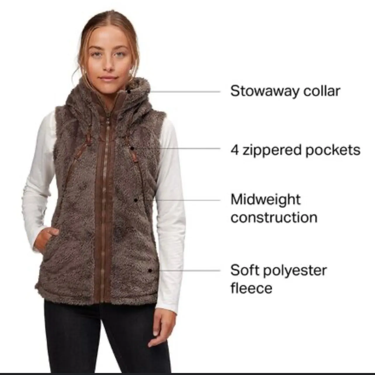 KUHL Flight Women's Breen High Pile Sherpa Fleece Stowaway Hood Full Zip - Small - Image 2