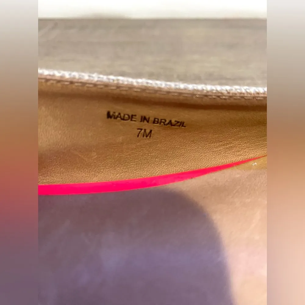 Kate spade canvas/patent hot pink leather tipsy ballet flat size/7 - Image 5