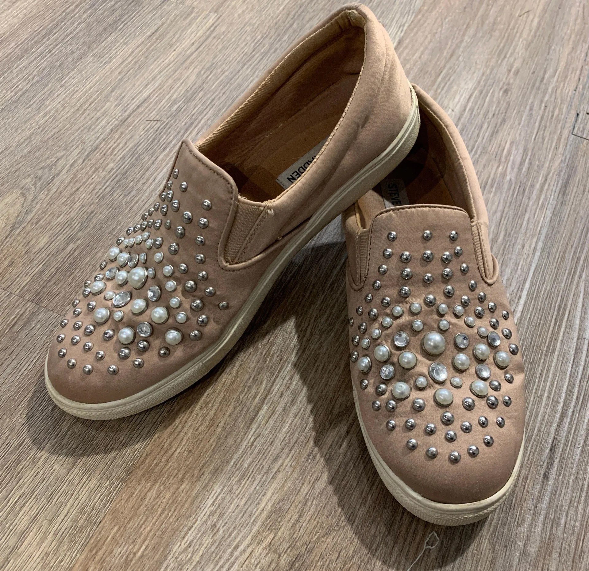 Steve Madden Pink Pearl Slip On Shoes - Image 2