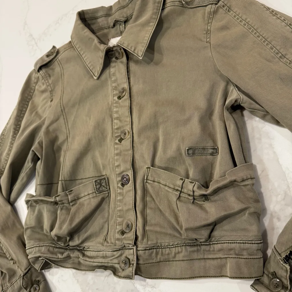 Hei Hei Anthropologie Military Cropped Utility Jacket Women’s Small Petite Green Size undefined - Image 4