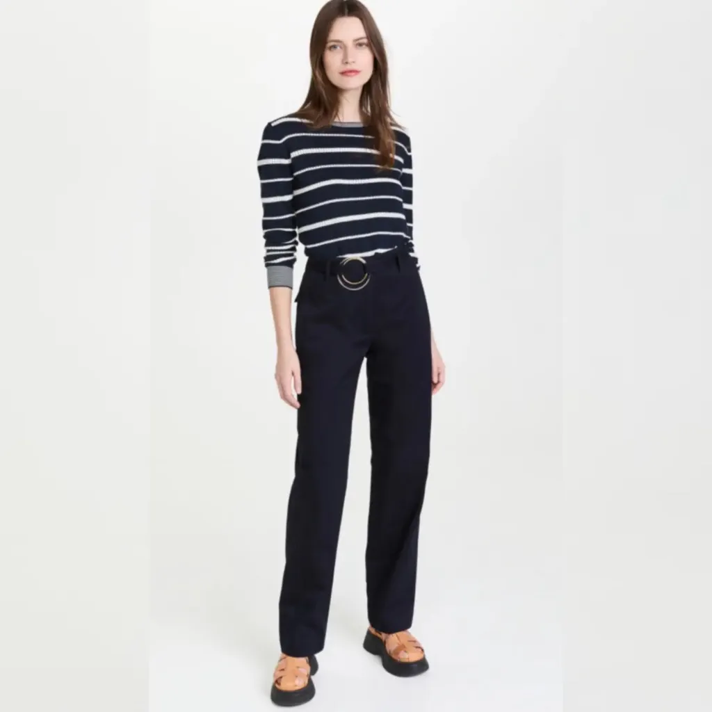 NWT Tory Burch RELAXED GABARDINE PANT in Medium Navy - Image 5