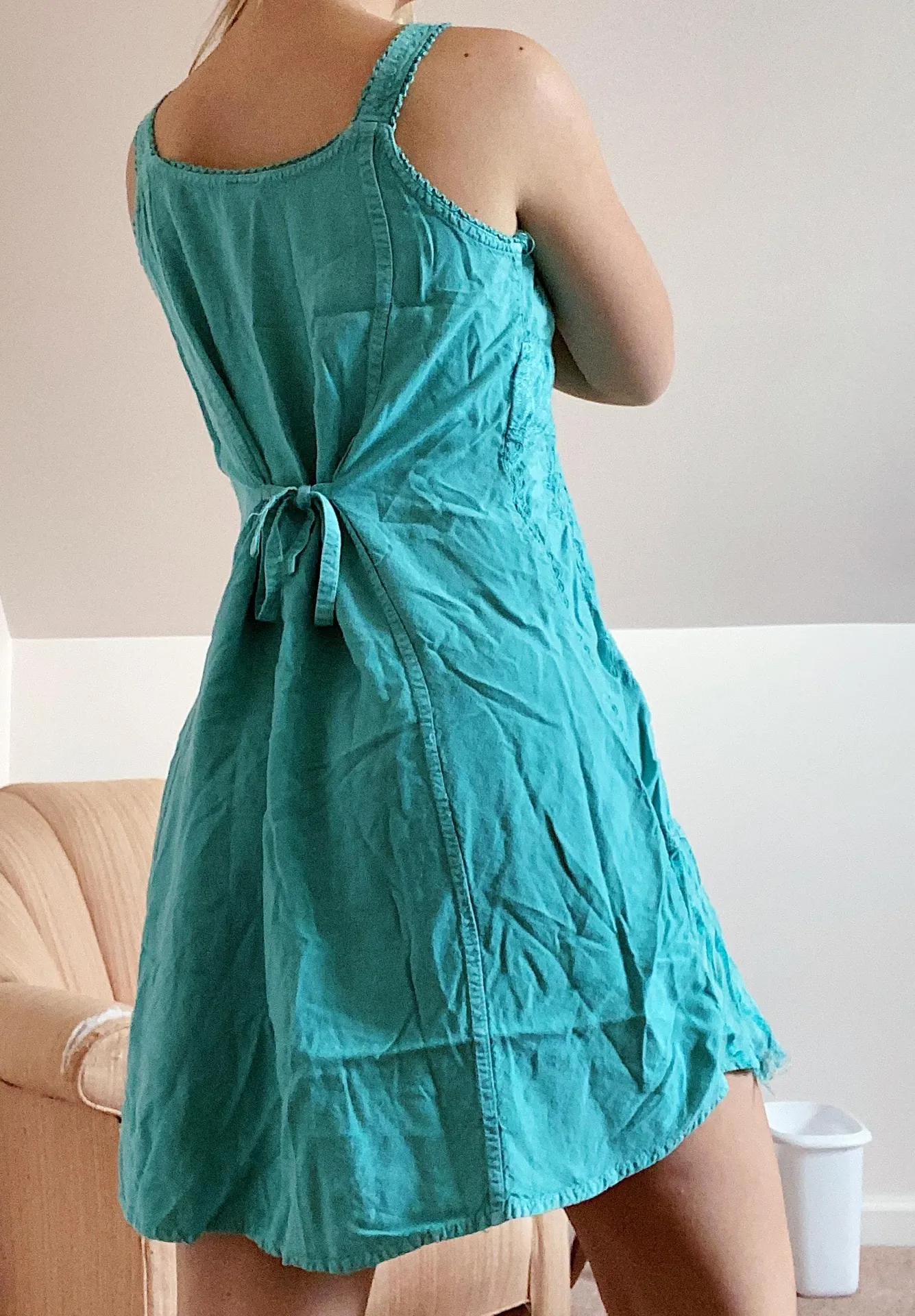 Shoreline Boho Blue Flowy Dress - Image 3