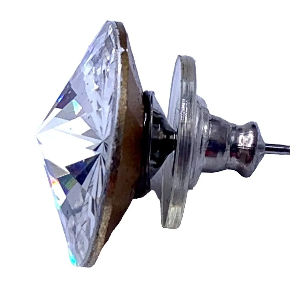 Clear Faceted Rivoli Crystal Stud Earrings 16 mm Dance Wedding Pageant New - Image 5