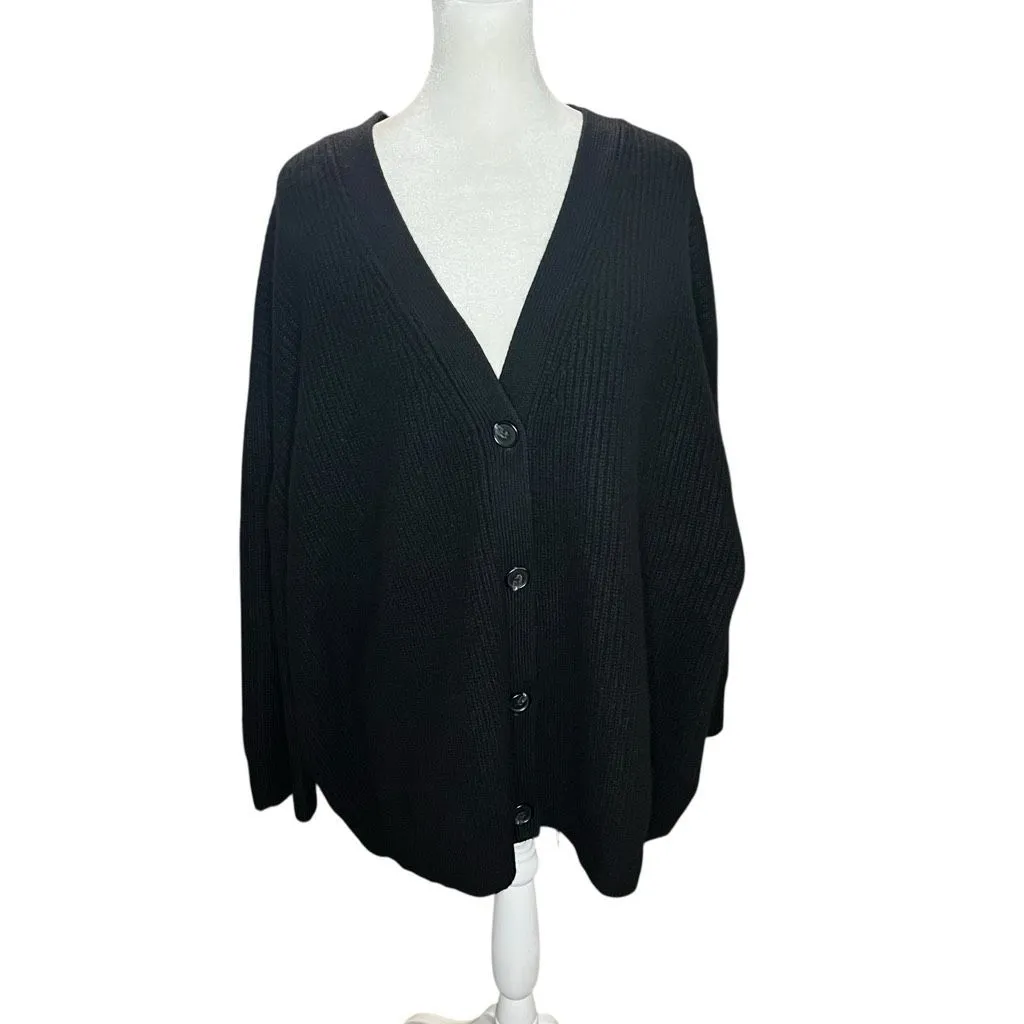 Jenni Kayne Cashmere Cocoon Cardigan Black Small Oversized Slouchy Luxe Sweater - Image 5