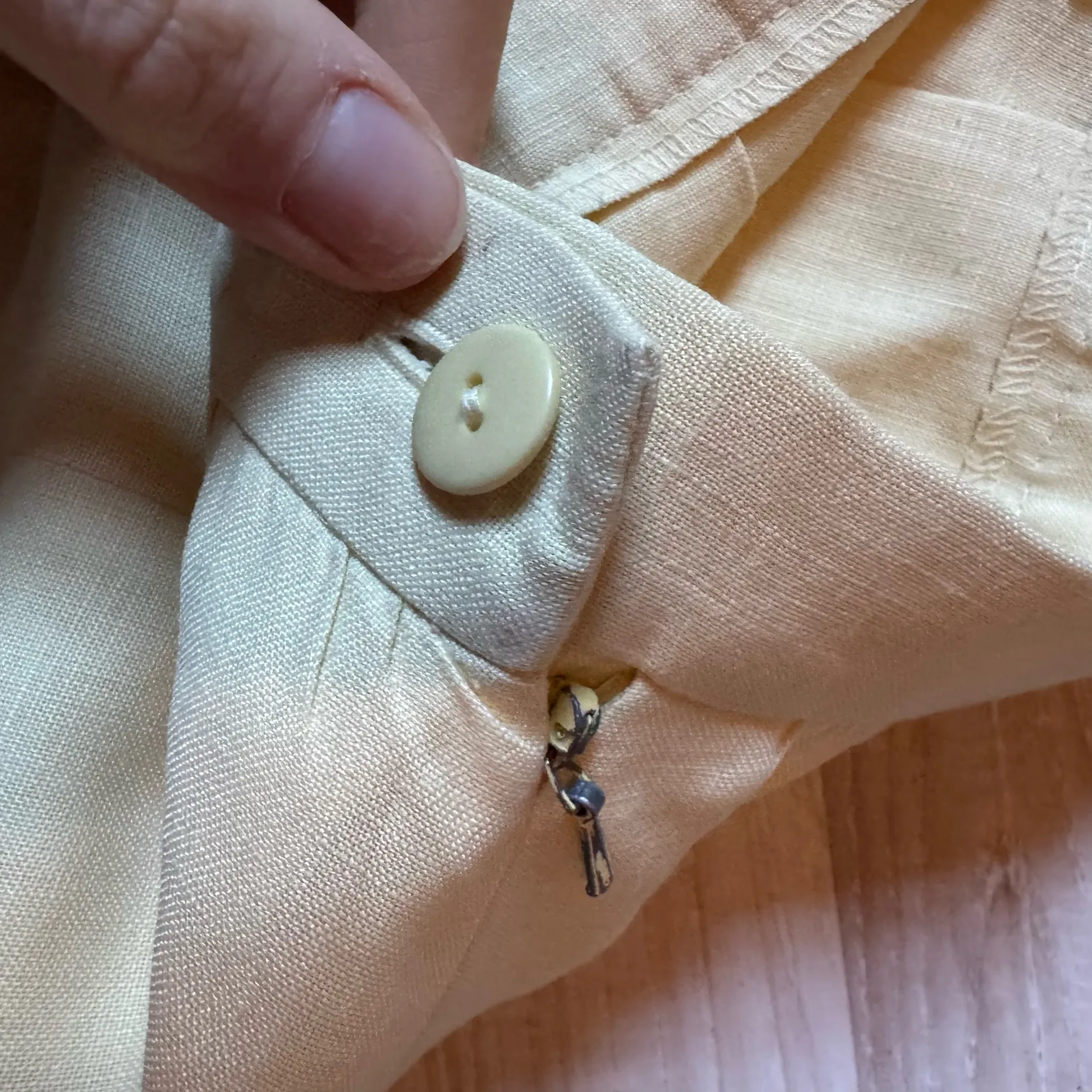 Vintage Jaeger London Flax Linen Pleated Midi Skirt - Image 7