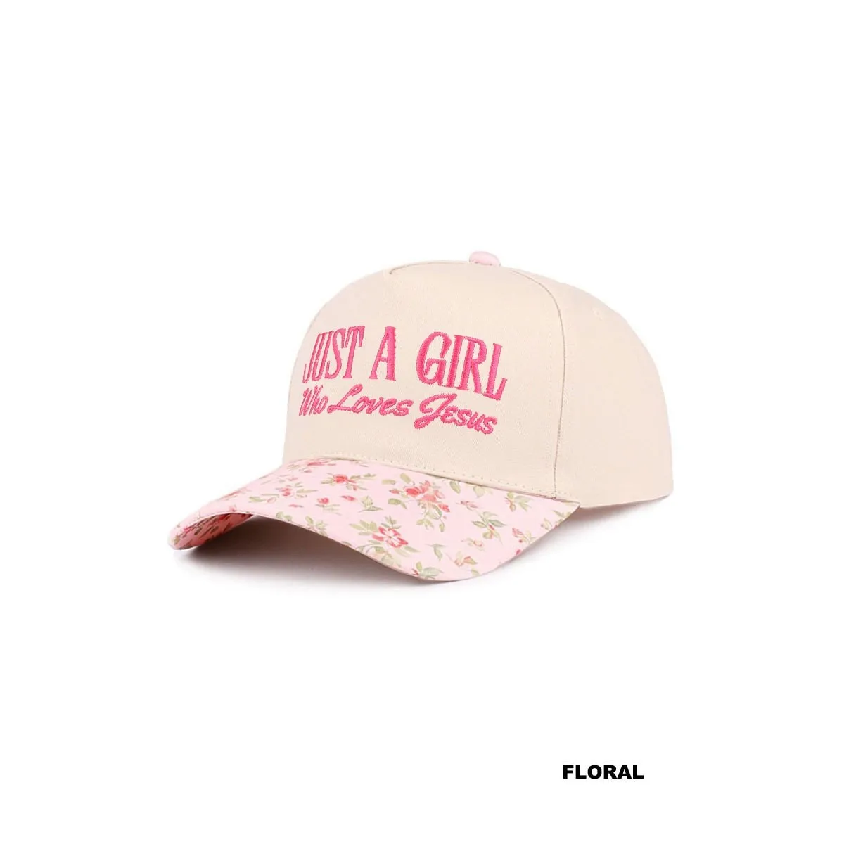Just A Girl Who Loves Jesus Women's Embroidered Floral Hat - Image 3