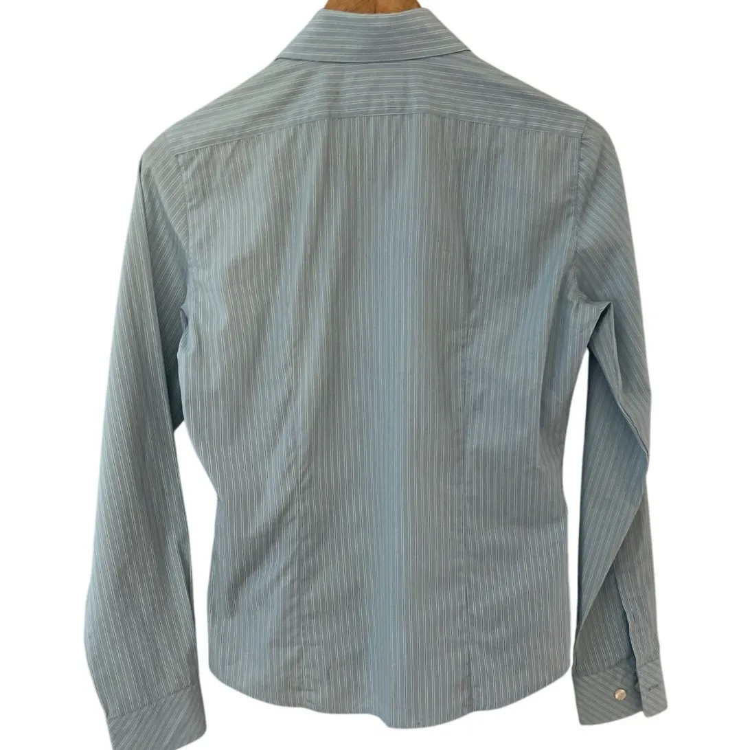 Lilly Pulitzer‎ Vintage White Tag Blue/Green Button-Up Fitted Dress Shirt Size 4 - Image 2