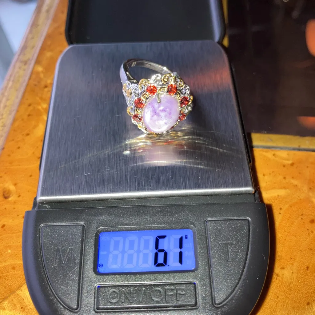 Utah Tiffany Red Garnet Sterling Silver Ring Size 9 Purple - Image 9