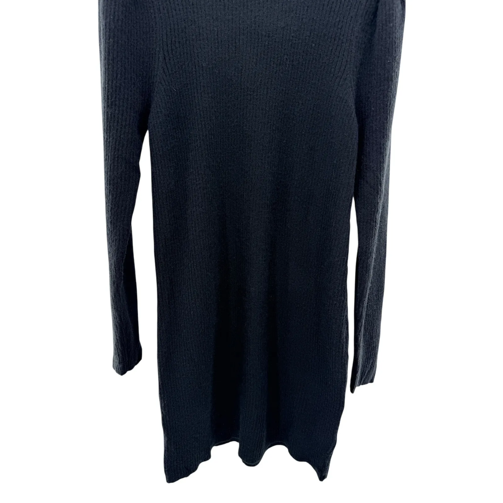 Z Supply Meredith Sweater Dress Black Ribbed XL Long Sleeve Cozy Minimalist Knit - Image 5