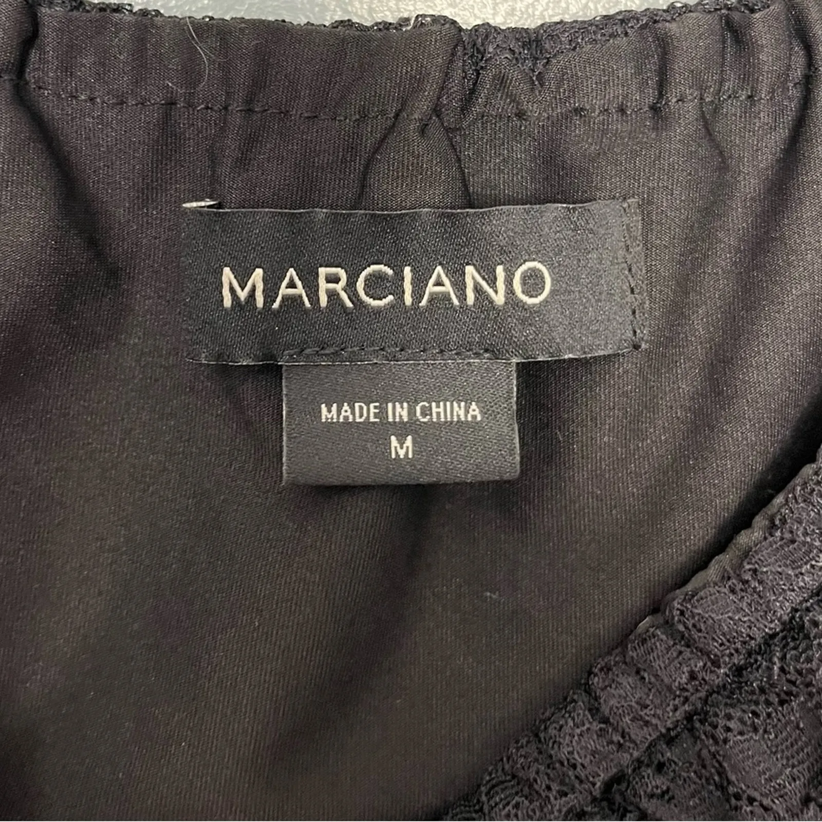 Marciano Keona Off The Shoulder Black Lace Tiered Top Y2K Women’s Medium - Image 3