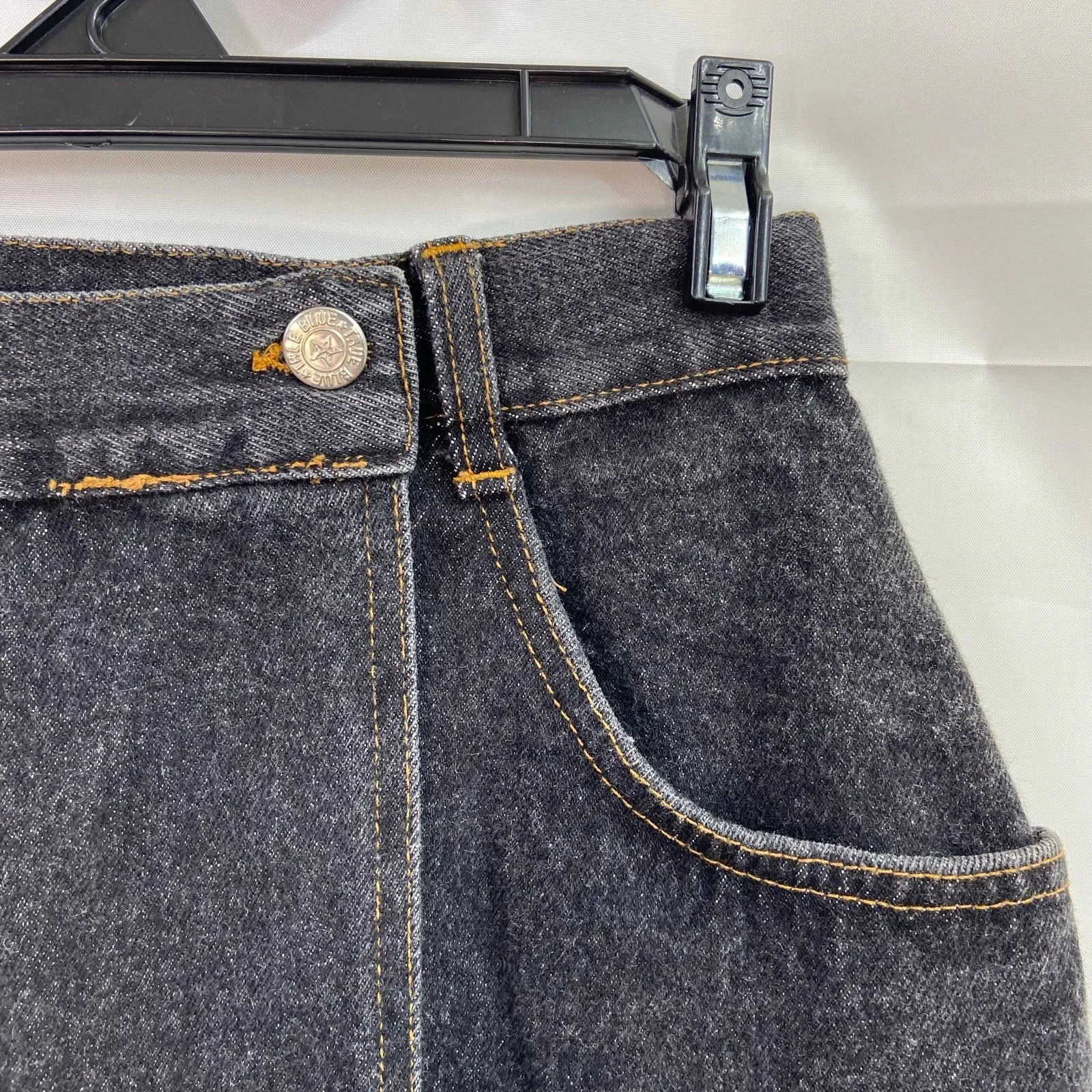 Vintage True Blue women's denim faux wrap cotton skirt casual high waisted small - Image 2