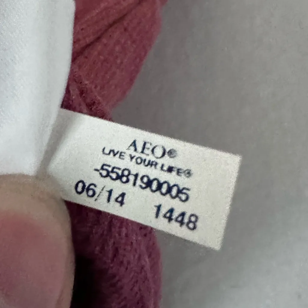 American Eagle Y2K Henley Maroon Waffle Knit Long Sleeve Top Medium - Image 6