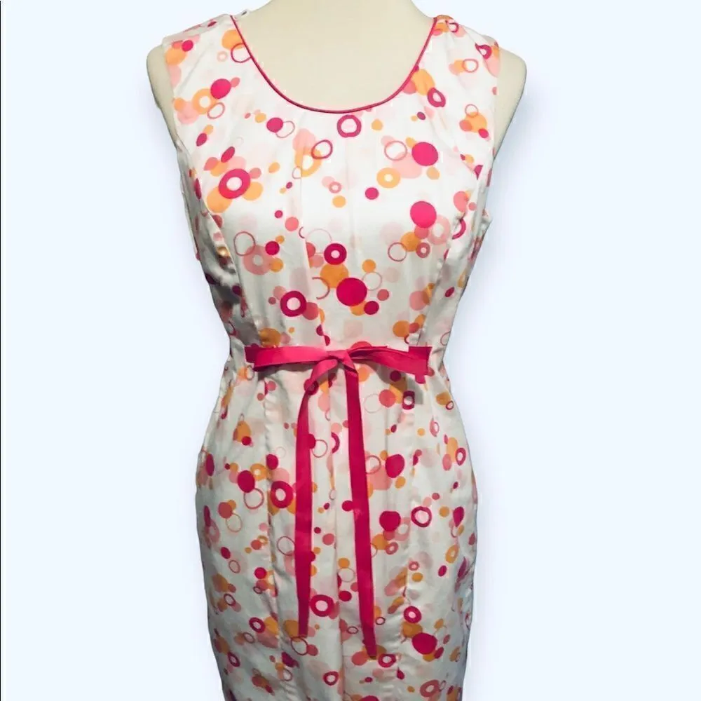Alexandra Bartlett retro sheath midi summer dress now tie detail at waist White Size 8 - Image 2