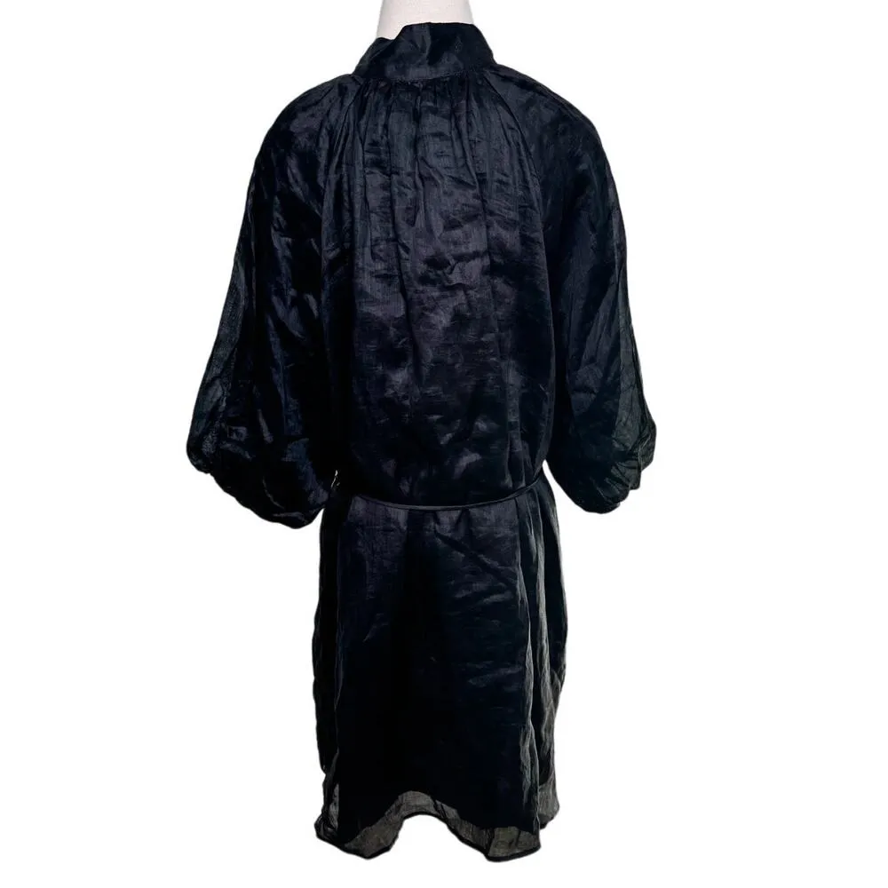 DISSH empire black smock mini dress belted size US 12 / AU 16 - Image 4