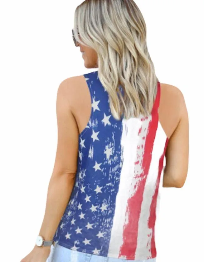 NEW American Flag Patriotic Tank Top. Multiple Size L - Image 2