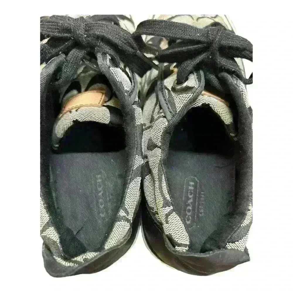 COACH Barrett II Monogram Signature C Black Gray Sneaker Size 7.5W Grey low top - Image 7