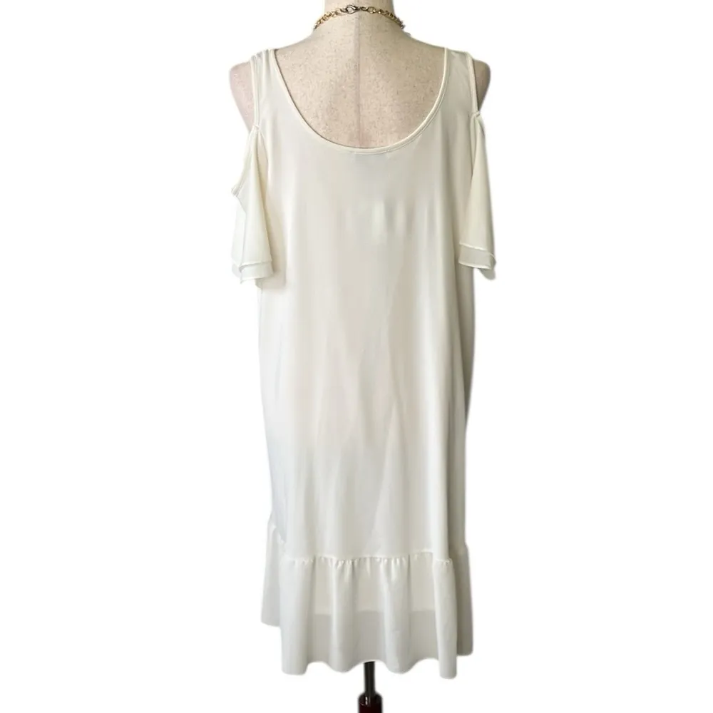 Moa Moa Cold Shoulder Flutter Sleeve Dress - Image 8