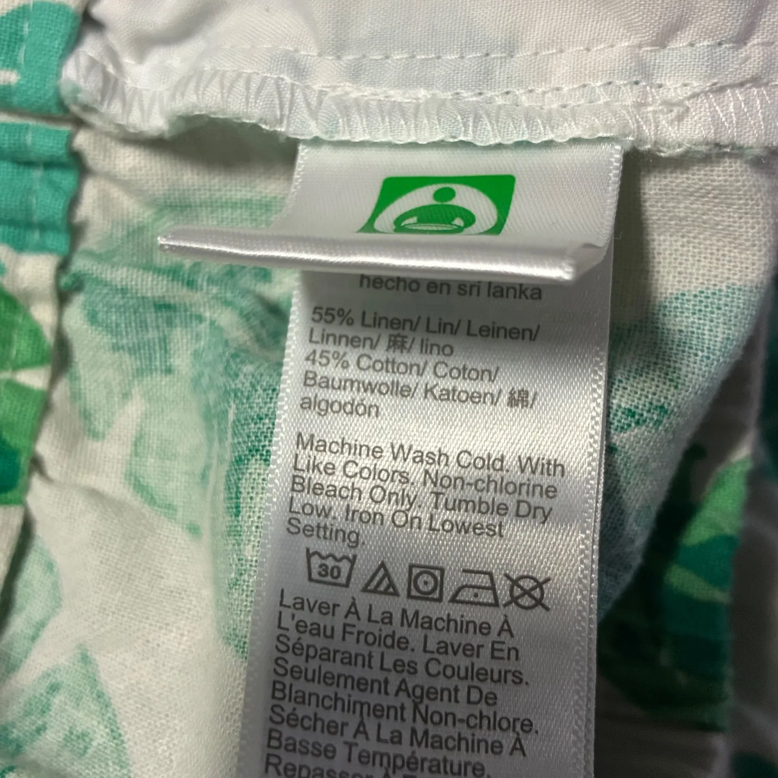 J. Crew Linen Blend Tropical Leaf Palm Print Crop Pants Women's 12P Petite - Image 5