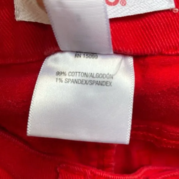 Vintage Y2K 90s Bongo Cropped Jeans Cherry Red Cotton Juniors 3 Women's Size 4 - Image 7