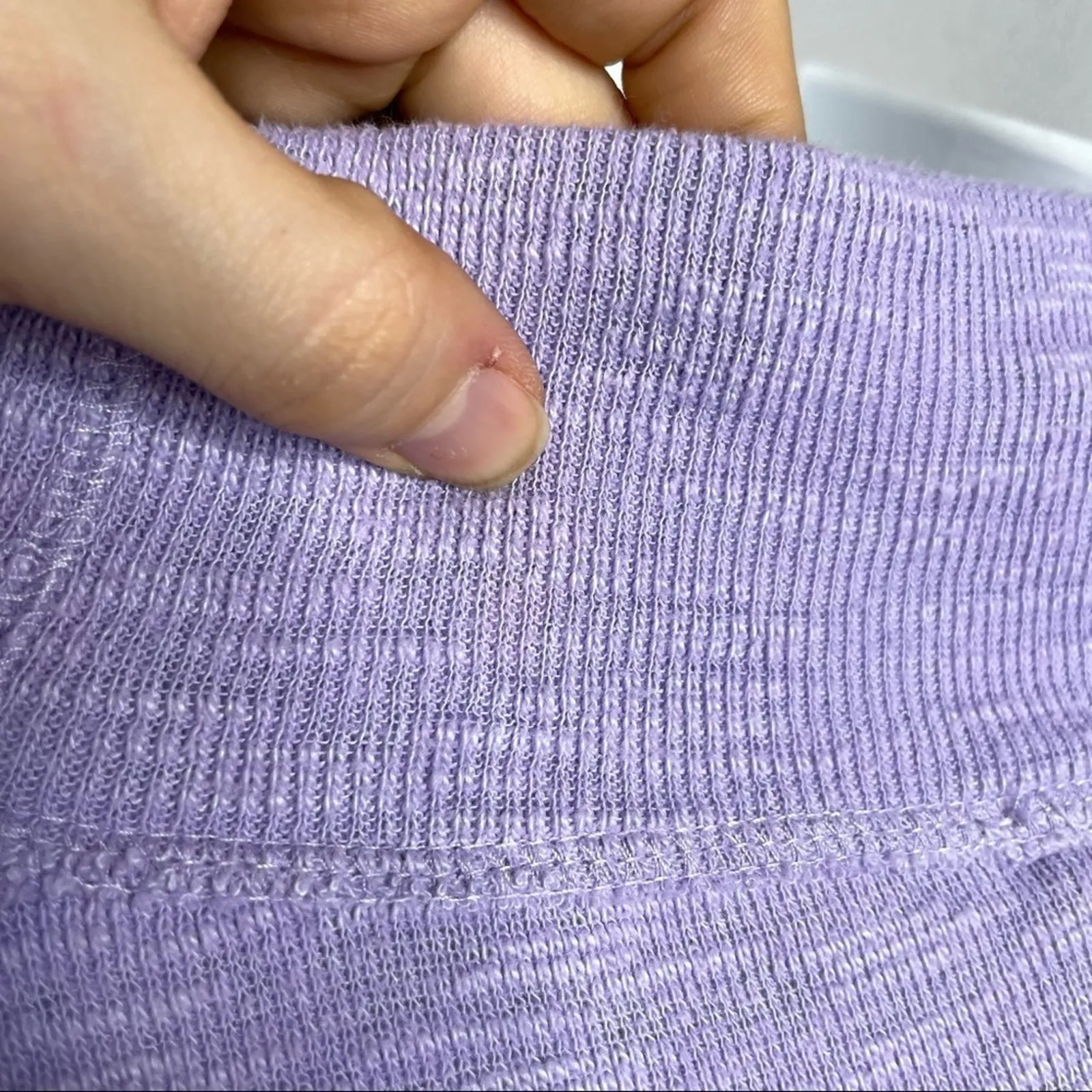 FREE PEOPLE WE THE FREE Purple Thermal Sweater Womens XSmall Slouchy Oversized - Image 8