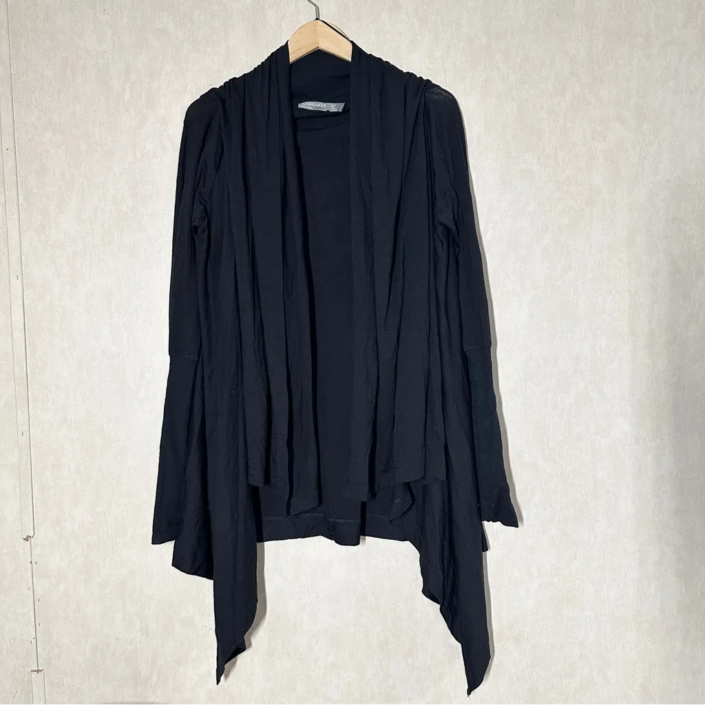 Icebreaker Women’s Merino Wool Sydney Wrap Cardigan Open Front Sweater Black S - Image 3