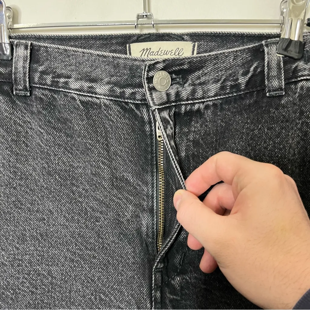 Madewell Low-Slung Straight Cargo Jeans Ranney Wash Black Size 29 Y2K Utility - Image 10