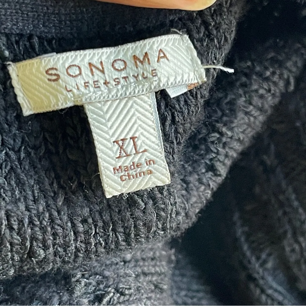 SONOMA | Black Popcorn Knit Open Silhouette Cardigan Sweater Sz XL - Image 5