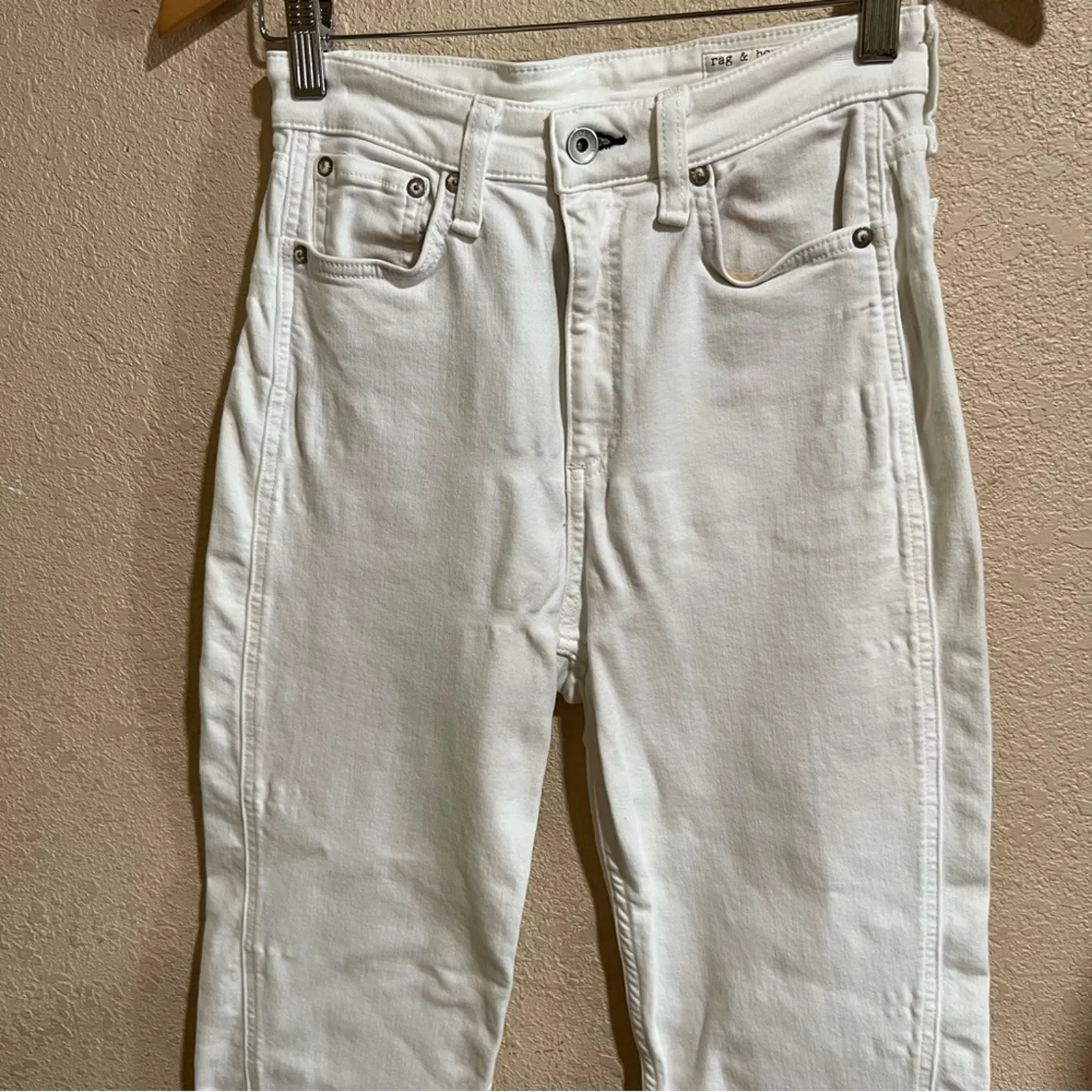 Rag & Bone Denim White Nina High Rise Skinny Jeans L3 - Image 4