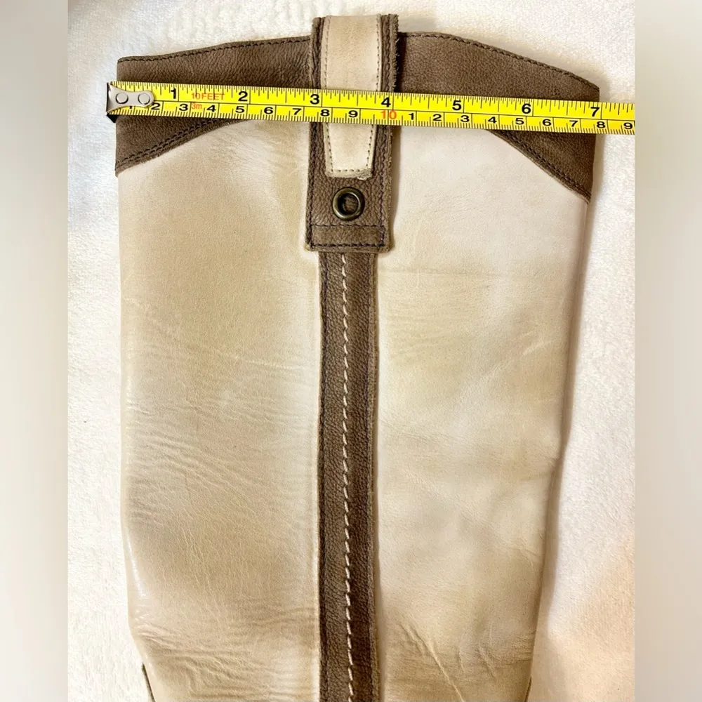 Sendra Handmade Leather Cowboy Boots in Cream and Brown Size 6.5 - Image 15