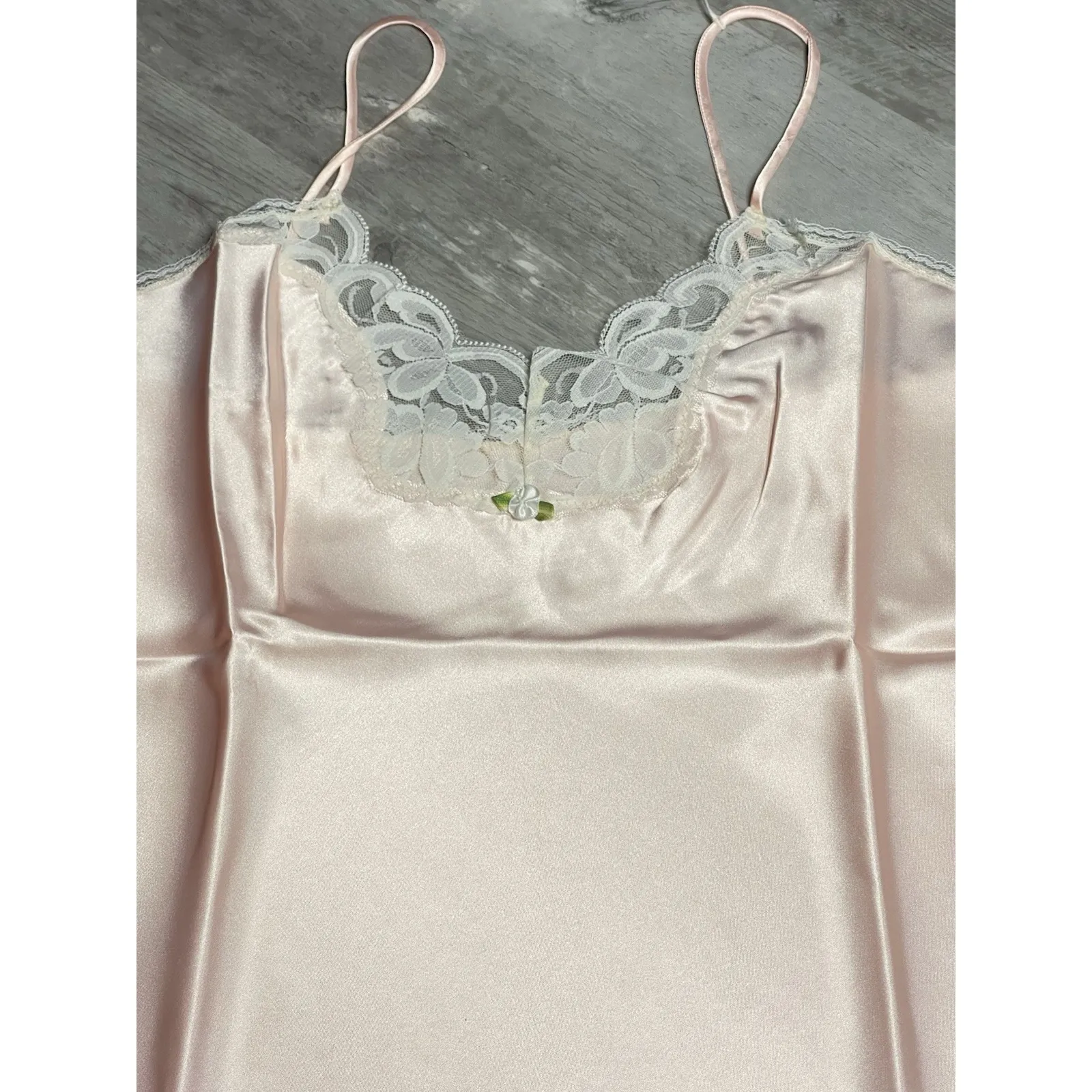 Vintage Private Treasures By Avon Camisole, L Red Nylon Lace‎ Lingerie Z - Image 2