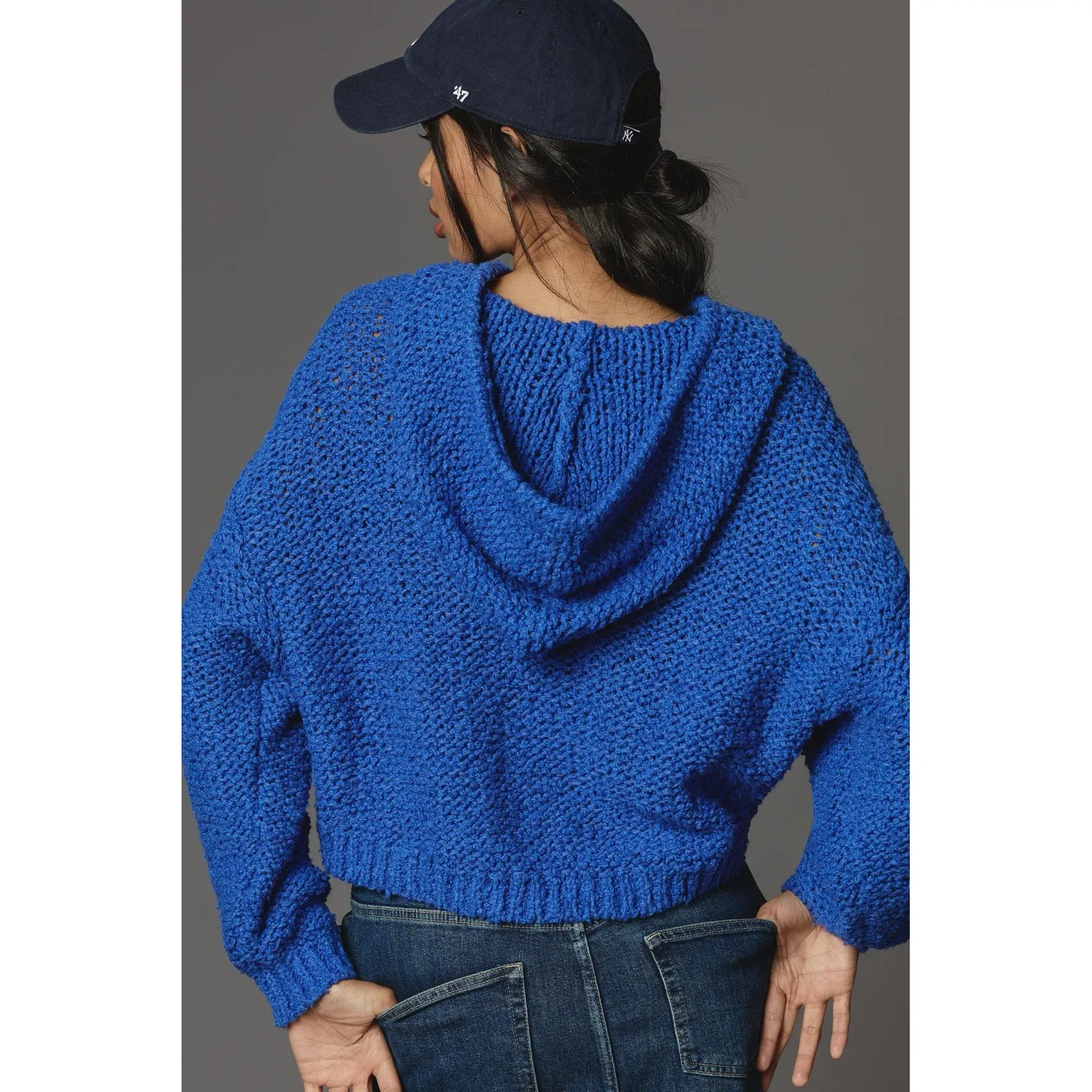 Anthropologie Pilcro Women's NWT Sailcloth Hooded Sweater Blue Oversized Sz S - Image 4