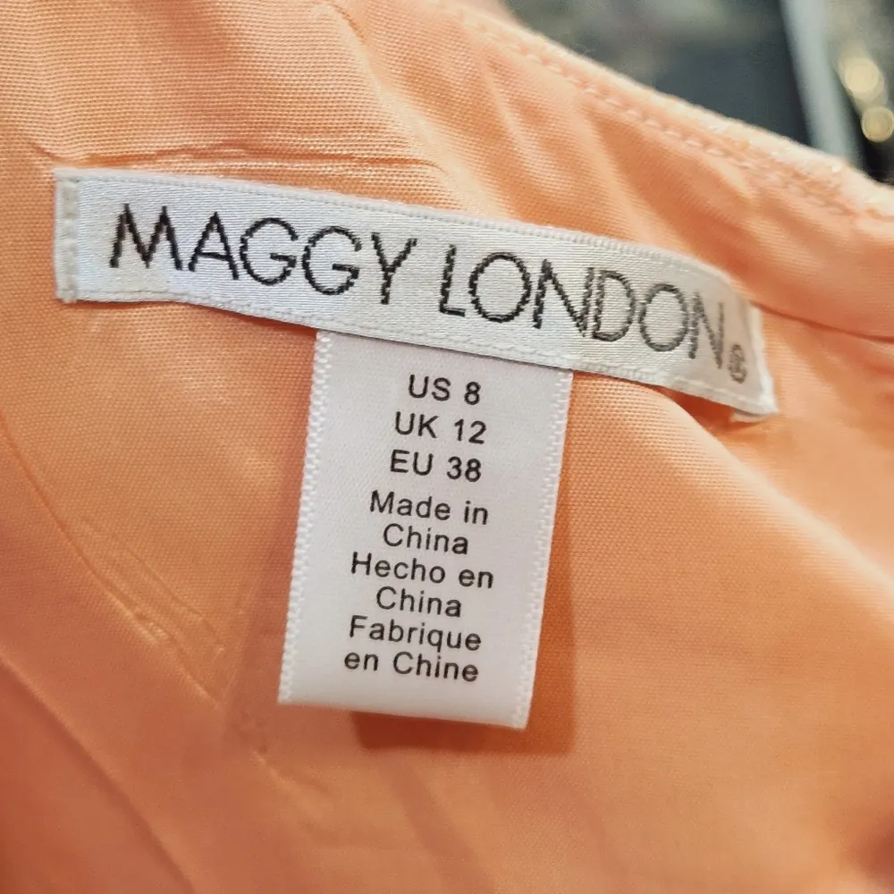 Mum Jacquard Fit And Flare Metallic Dress With Pockets Coral Size 8 - Image 13