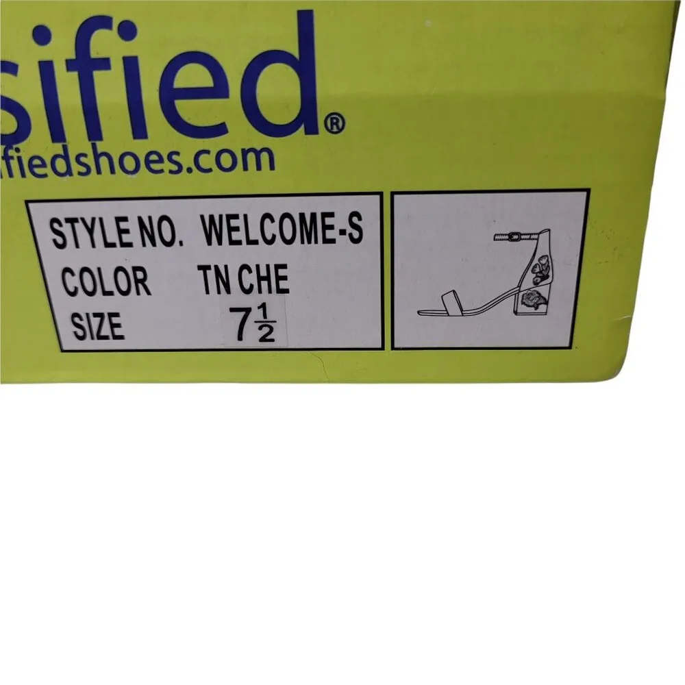 City Classified Women's Leopard Print Block Heel Floral Embroidered Sandals Brown Size 7.5 - Image 8